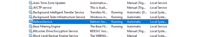 BalloonSerivce για στατιστικά χρήσης μνήμης επισκέπτη